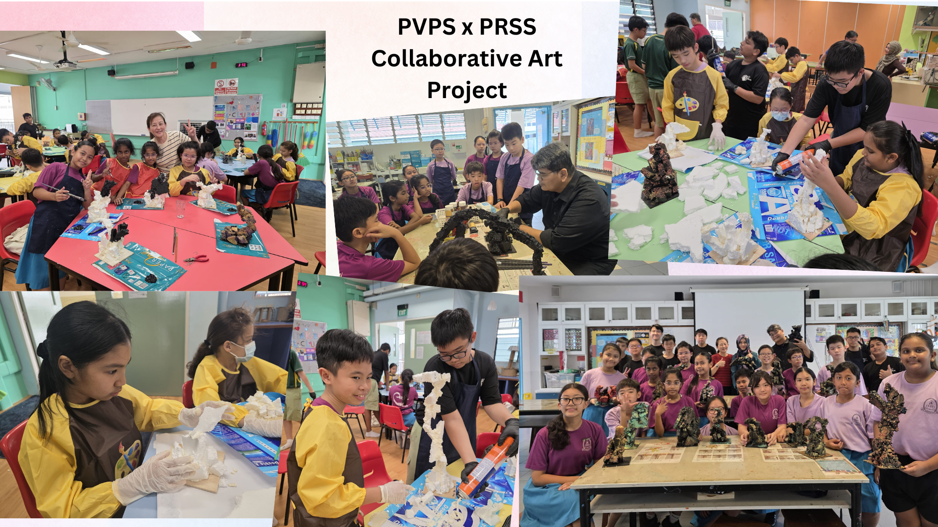 Students collaborating with Pasir Ris Secondary School